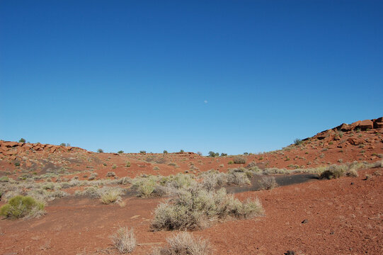 The rugged desert landscape of the Colorado Plateau, Wupatki National Monument, Coconino County, Flagstaff, Arizona.