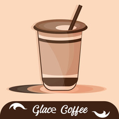 Isolated hot glace coffee drink Vector