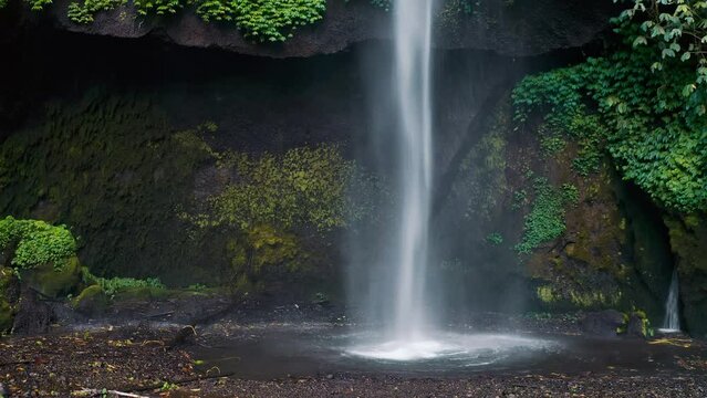 Pucak Manik Waterfall is one of the most beautiful waterfalls Bali located in Singaraja. Bali, Indonesia 4K