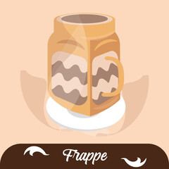 Isolated cold frappe coffee drink Vector