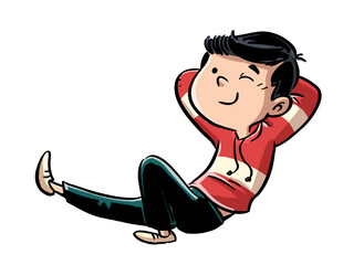 Illustration of a child lying down resting