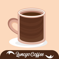 Isolated hot luncgo coffee drink Vector