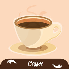Isolated hot coffee drink cup Vector