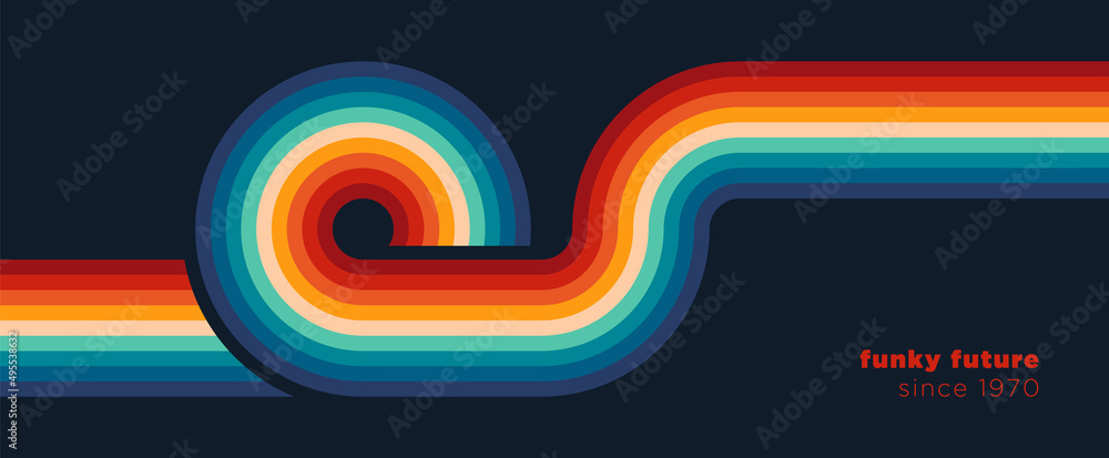 Poster Simple retro pattern design in abstract style with colorful lines. Vector illustration.
