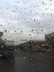 water drops on glass
