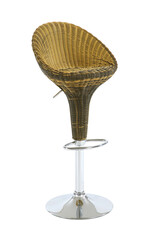 Fototapeta premium rattan bar chair isolated on white background