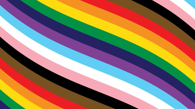 LGBT Rainbow Background. LGBTQ Gay Pride Rainbow Flag Background. Stripe Pattern Vector Background with Progress Pride Flag Colours