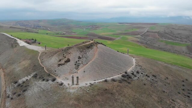 aerial view of a tumulus 