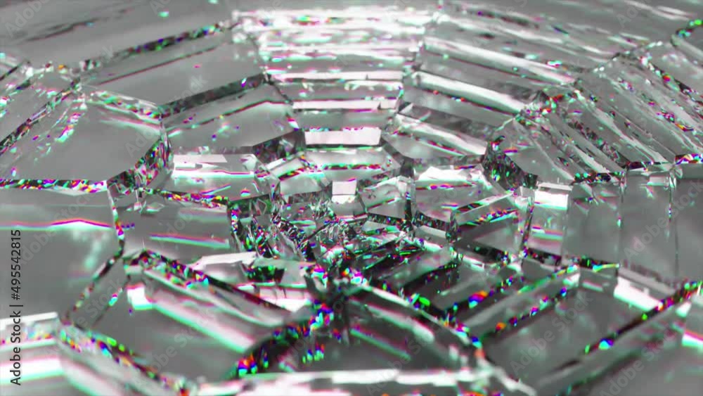 Aufkleber the white diamond wormhole swirls counterclock-wise. moving plates. mosaic. 3d animation of seamless