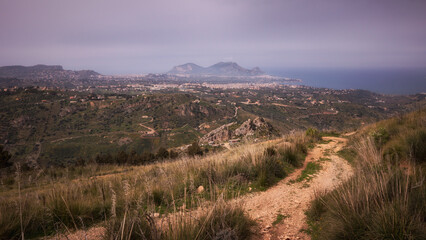 Hiking in the Coastal Hills of Sicily in Spring Italy in Europe on a lovely day