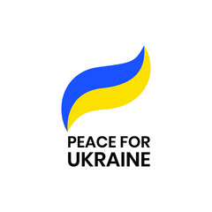 Pray for Ukraine sign. Illustration with colors of Ukrainian flag. Vector isolated on white	
