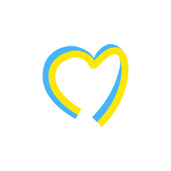 Pray for Ukraine sign. Illustration with colors of Ukrainian flag. Vector isolated on white	
