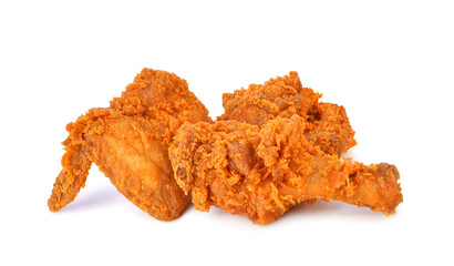 Fried chicken isolated on white background.