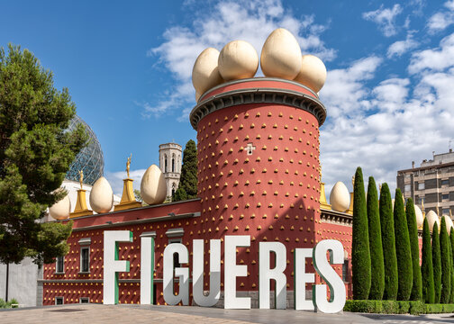 Facade of the Salvador Dali Museum in Figueres, Catalonia, Spain.