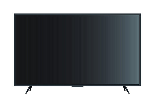 TV flat screen lcd, plasma, tv mock up. black HD monitor mockup. Modern video panel black flatscreen.Isolated on white background. Widescreen show your business presentation on display device.