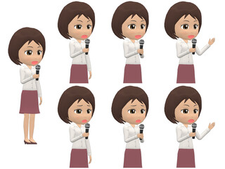 [Microphone A] African American Woman shirts bob haircut oblique angle