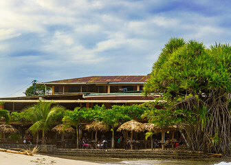 Restaurant Vista del Mar, beautiful tropical Caribbean beach, Cahuita, Costa Rica east coast
