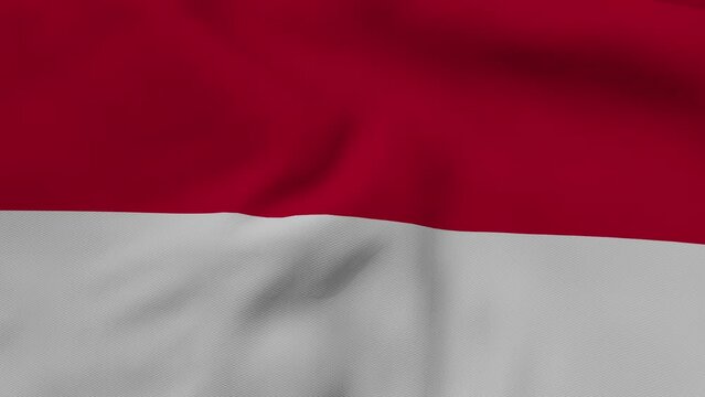 Monaco flag, flag fluttering like in the wind