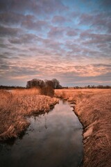 sunset over the river