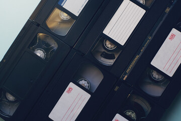 Old VHS video tapes