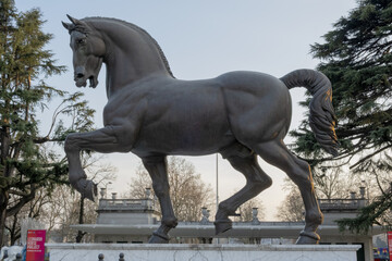 Milan, Italy - 27 03 2022 Ippodromo San Siro di Milano, Il Cavallo di Leonardo Da Vinci.
