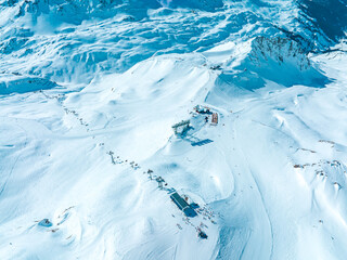 Alpine ski resort St. Anton am Arlberg in winter time. Beautiful view of the Alpine mountains....
