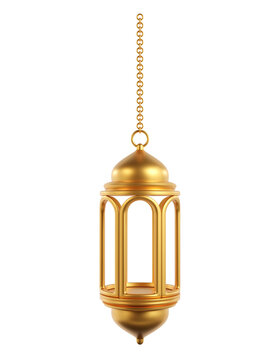 Oriental holidays decoration light lantern Ramadan kareem,lamps with golden arabian ornament,invitation for the Muslim holy month,3d illustration.