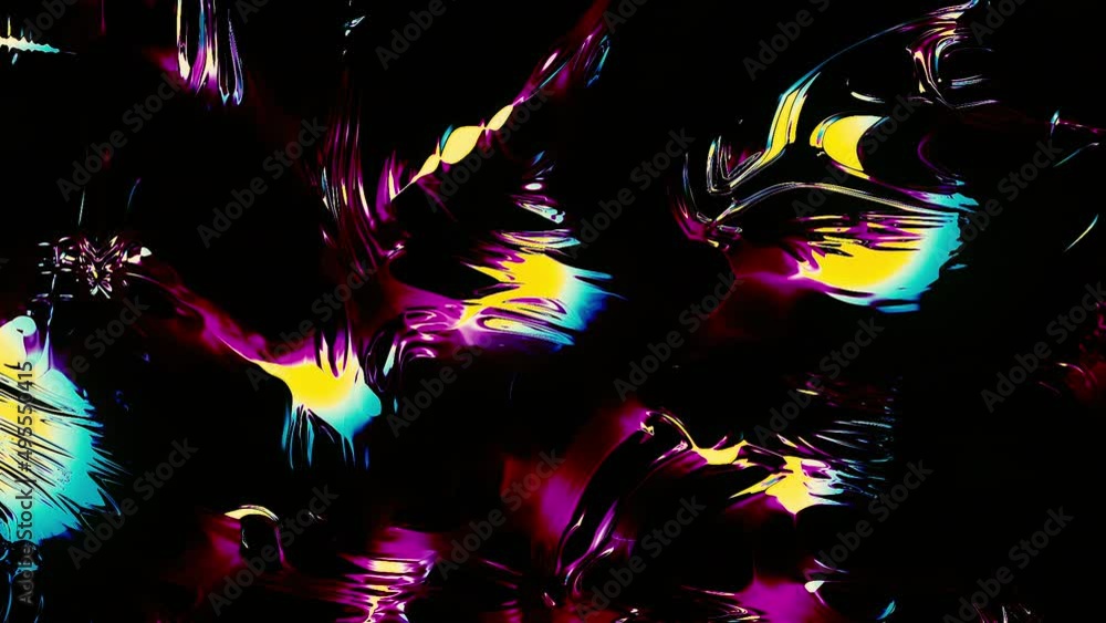 Poster abstract black fluid background with colorful lights, seamless loop. motion. viscous substance on a 