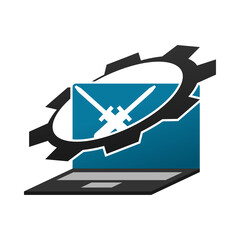 Obraz premium Computer repair logo Icon Illustration Brand Identity