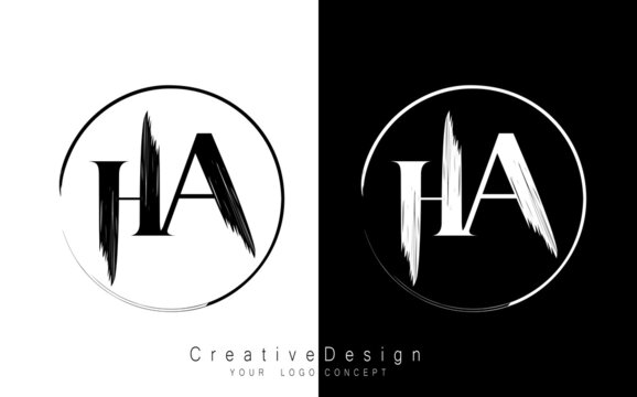 HA letter logo design template vector