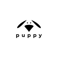 puppy dog negative space logo modern  for company