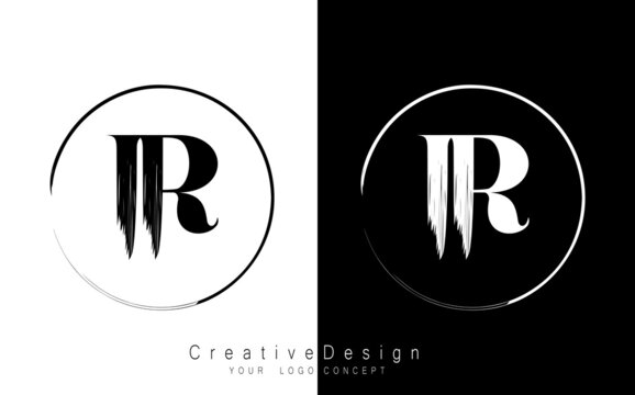 IR letter logo design template vector
