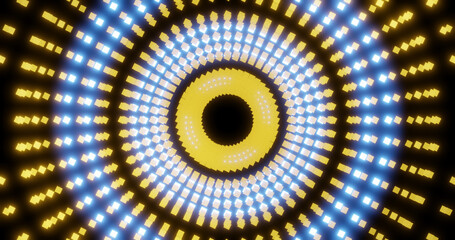 Render with concentric yellow and blue lights