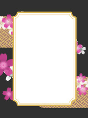 桜の花の和風フレーム