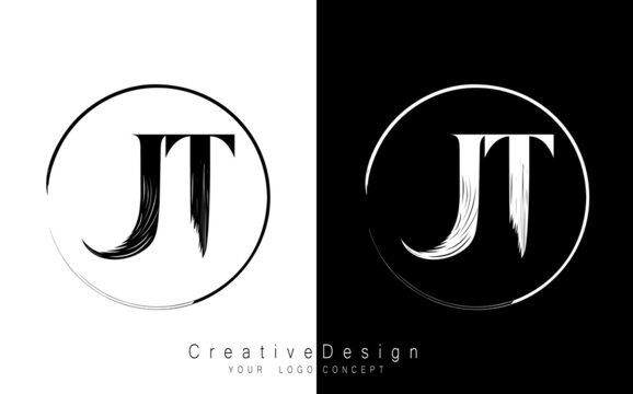 JT letter logo design template vector
