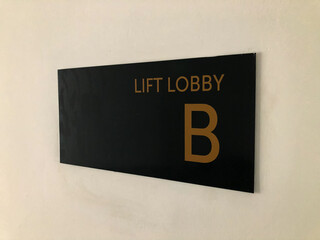 Lift lobby sign area on the white wall