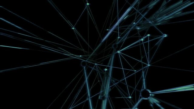Molecule. Molecular lattice in chaotic motion. looped. 1920 x 1080