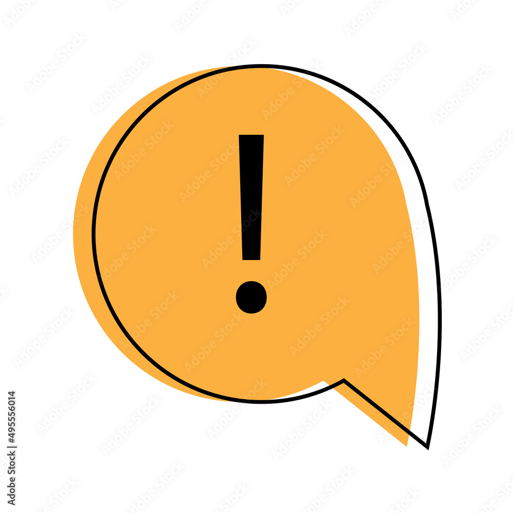 Poster exclamation mark message. flat vector illustration. alert message. message notification icon. vector