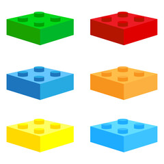 Illustration with Bricks. Geometric element. 3d vector icon. Vector illustration. stock image.