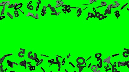 Black numbers on green chroma key background.
3D illustration for background.
