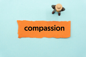 compassion.The word is written on a slip of paper. Emotional nouns, feeling words, emotional...