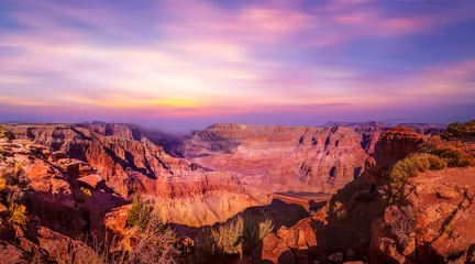 Fotobehang Lavendel Uitzicht op de zonsondergang van de Grand Canyon in Arizona, Verenigde Staten