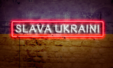 Slava Ukraini Conceptual Graphic Stand With Ukraine