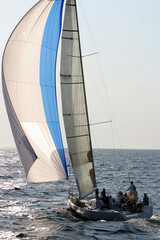 Fototapeta premium Sailing boat at Aegean Sea in Turkey. 