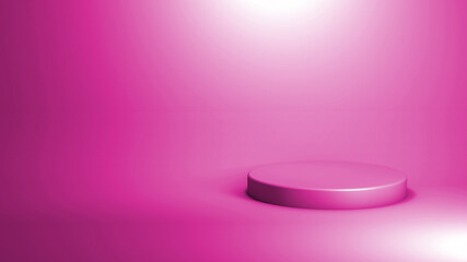 3D Illustration for product promotion. A beautiful podium on a pink background.