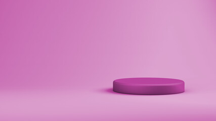 3D Illustration for product promotion. A beautiful podium on a pink background.