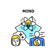 Mind Thinking Vector Icon Concept. Mind Thinking And Relaxation, Businessman And Businesswoman Dreaming And Developing Startup Of Business Idea. Manager Peaceful Resting Color Illustration