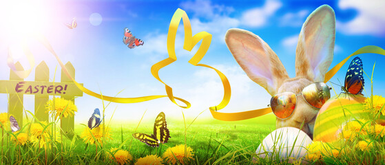 Ostern Kollage mit Osterhase
