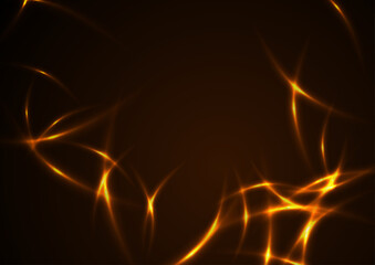 Vibrant orange glowing neon abstract laser vector background
