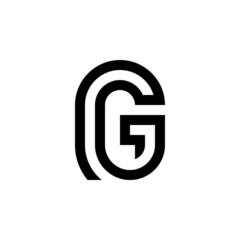 g gg initial logo design vector template